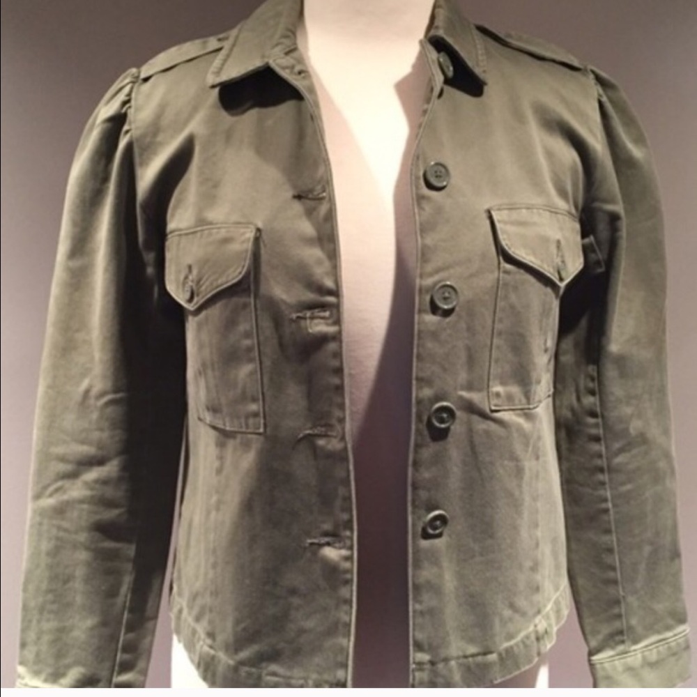 OLD NAVY VINTAGE ARMY GREEN BUTTON DOWN MILITARY JACKET